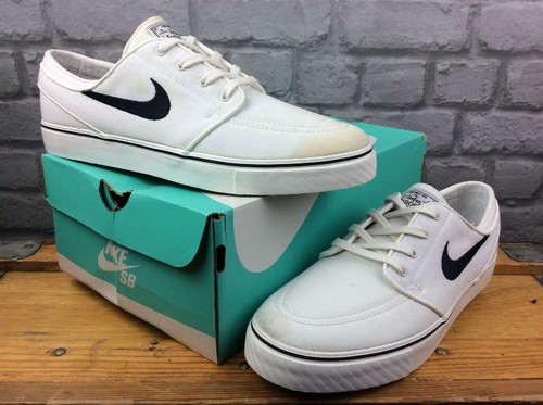 Nike Hombre Uk 9 UE 44 SB Zoom Stefan Janoski Blanco Negro Zapatillas Rrp £  60 M | eBay