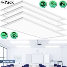 2x4Ft LED Panel Troffer Edge-Lit 4 Pack 75 Watt,Drop Ceiling Lights, 5000K White