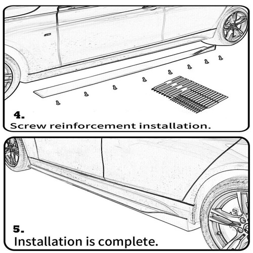 Para Infiniti G37 Sedán Falda Lateral Extensión Labio Ala Fibra de Carbono Brillante - Imagen 14 de 15
