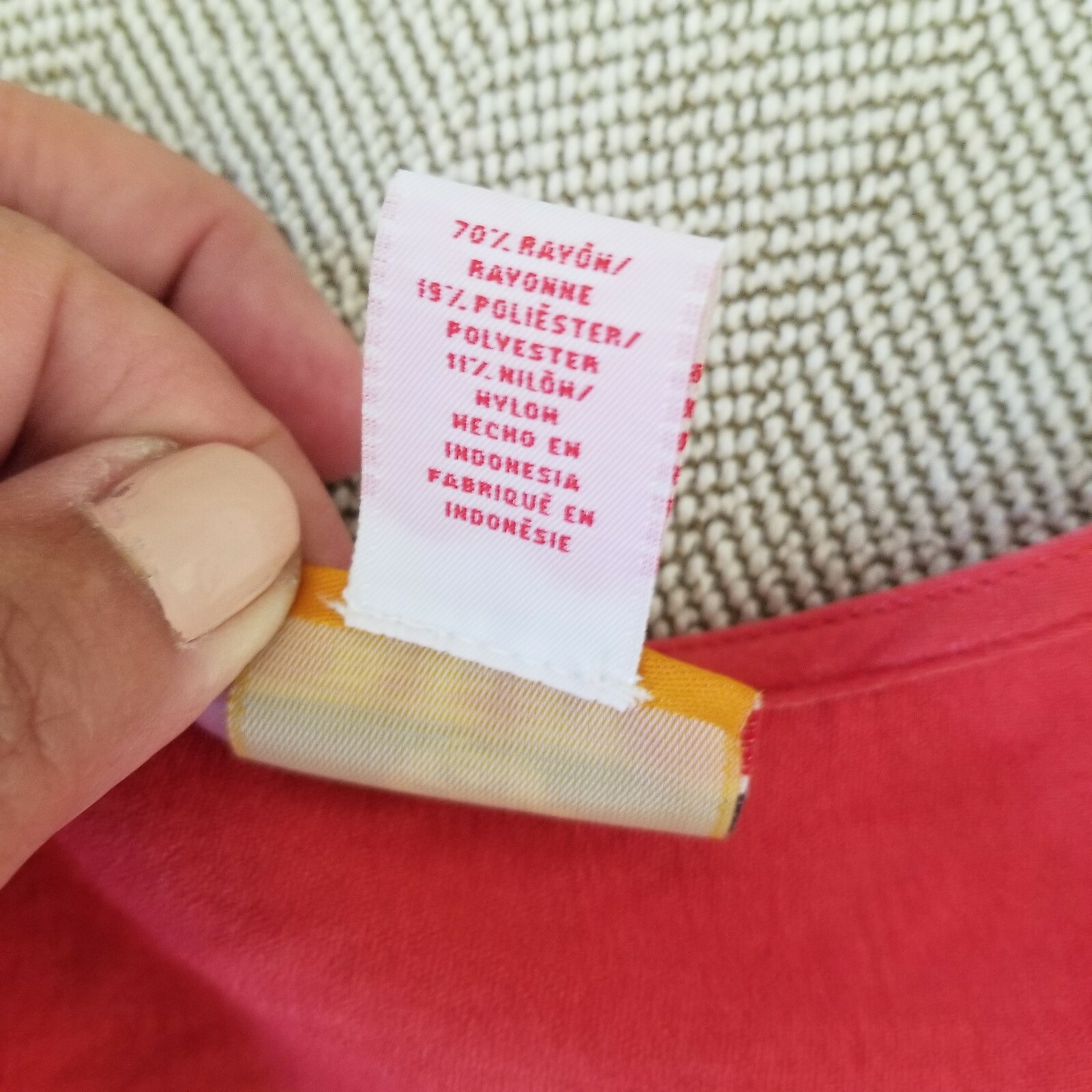 Ruby Rd Button Front Collarless Coral Orange Shee… - image 10