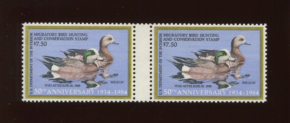 RW51x Federal Duck Special Printing Mint Gutter Pair of 2 Stamps