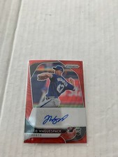 Jacob Waguespack 2019 Prizm Rookie Auto Red Wave Prizm Card #RA-WA Serial #19/75