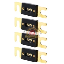200A AMP ANL Type Fuse Gold Plated High Quality Fuses 4 Pack Car Audio Blade 12V