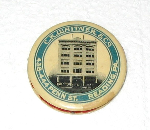 RARE 1914 Antique C. K. Whitner & Co. Celluloid Advertising Pin Holder