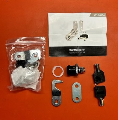 Black 5/8'' Toolbox Lock with Keys, Keyed Alike Tubular Cam Lock Zinc Alloy