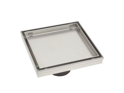 B&K 6-in X 6-in Brushed Nickel Stainless Steel Tile Insert Drain