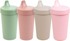 Spill-Proof Sippy Cups for Toddlers - Kids Reusable 10 Oz Set of 4, Dishwasher 