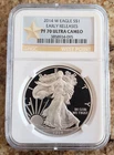 2014-W PROOF AMERICAN SILVER EAGLE, NGC PF70 ULTRA CAMEO EARLY REL, STAR LABEL