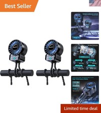 2 Pack Multifunctional Portable Stroller Fan 4 Speed 6600rpm High Speed Usb R...