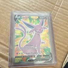 Pokémon Espeon V Ultra Rare Sword & Shield Foil Card 180/203 200 HP