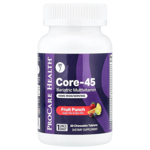 Core-45, Bariatric Multivitamin, Fruit Punch, 30 Chewable Tablets
