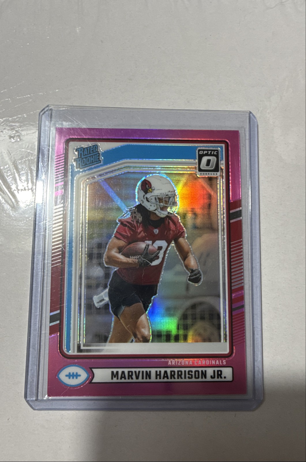 2024 Panini Donruss Rated Rookie Marvin Harrison Jr Optic Preview Pink Prizm RC