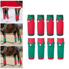4x Christmas Horse Leg Wraps Protective Gear Equipment Leggings Wrap Christmas
