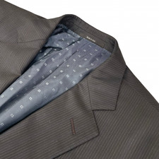 Ermenegildo Zegna Men's 100 Wool 2-Button Blazer Brown Stripe Italy 44R