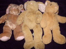 Build‑A‑Bear Bunny Lot of 3 – Brown, Tan & Beige Classic Rabbits Plush