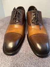 Johnston Murphy  NWOB  2 tone brown Fred Astaire oxfords Mens US  9 D Made Italy