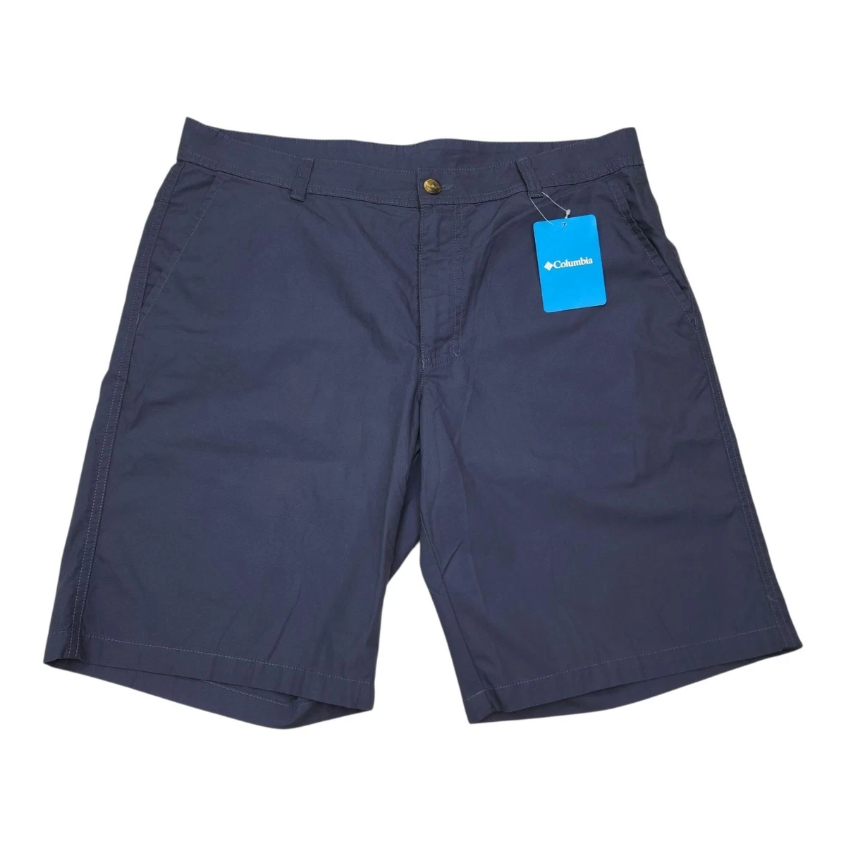 Short Columbia Homme - Bleu Marine - Taille 36W X 10L - Devant Plat (occasion)
