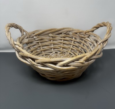 Vintage Hand Woven Twig 5 T x 13 W Basket~Round~Rustic Country