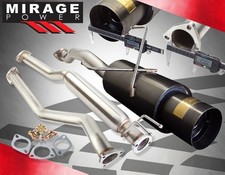 For 01-05 Honda Civic Ex 24dr Sedan Coupe 2.5 Gunmetal Catback Exhaust Godsnow