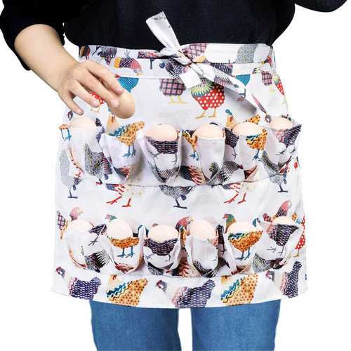Küche Frauen Schürze Hühnerei Sammeln 12 tiefe Taschen Sammeln Halten - Bild 1 von 7