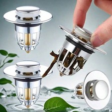 Universal Bathroom Sink Plug Stopper Pop-Up Drain Filter Wash Basin Core Bounce
