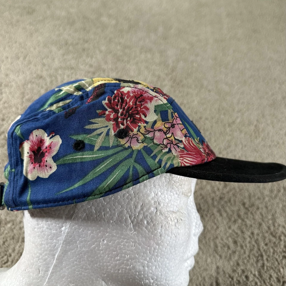 Gorra de carbón con correa trasera floral azul negro ajustable 5 paneles para hombre verano al aire libre Foto 4 de 4
