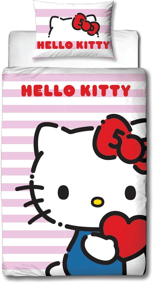 Hello Kitty, Set Copripiumino Singolo Con Licenza Ufficiale Hello Design, Revers - Immagine 2 di 4
