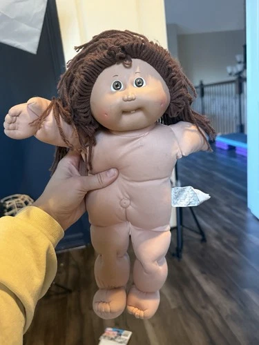 Cabbage Patch Doll Brunette Brown Hair & Eyes 1978 1982 No Clothes