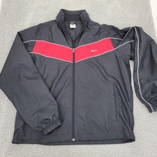 Nike Mens Jacket Large Black Full Zip Long Sleeve Wind Breaker