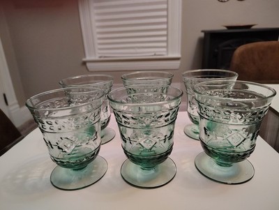 Mikasa Studio Nova Adirondack Green Double Old Fashioned Glasses Set 6 Vintage