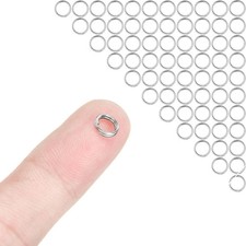 100PCS Small Double Open Jump Rings Stainless Steel Small Key Rings Split Rings