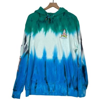 RIPNDIP Sweatshirt Mens Size Medium Blue Green Tie Dye Sensai Embroidered Hoodie