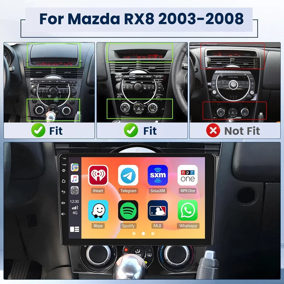 32 GB para Mazda RX-8 2003-2008 Apple CarPlay radio de coche estéreo GPS navegación Android 13 Foto 2 de 4