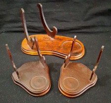 Three Famous-Barr Tea Cup/ Demi Tasse Saucer Wood Vintage Style Display Stands