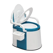 Vingli Portable Toilet | Back & Handrail Design Commode with 5 Gallon Bucket Inn