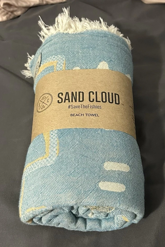 НОВОЕ пляжное полотенце из турецкого органического хлопка Sand Cloud MOROCCAN TEAL 37 дюймов x 67 дюймов - Изображение 2 из 4