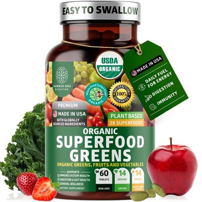 USDA Organic and Easy-to-Take Super Greens, Better Than Powder Fruits & Veggi...