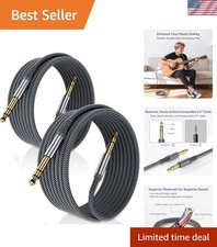 Durable 10ft Instrument Cable 2-Pack with Gold-Plated Connectors for Musicians