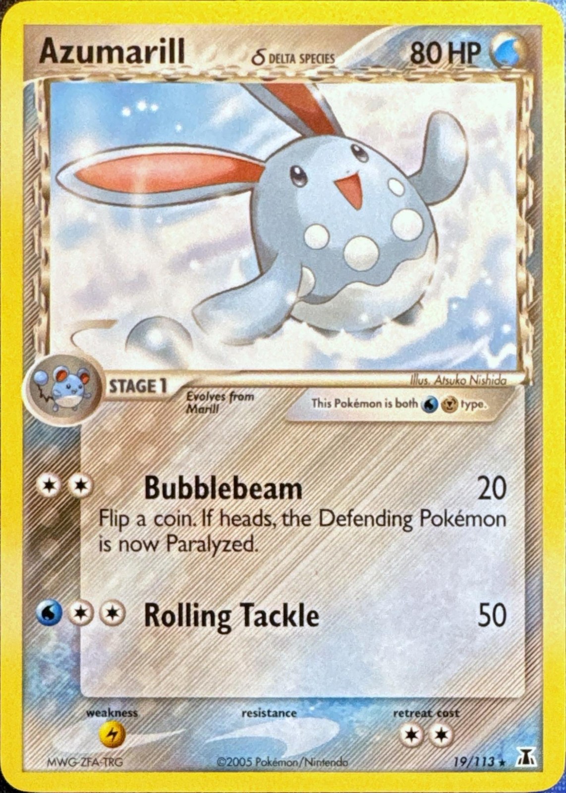 Azumarill 19/113 Rare Delta Species Pokemon Near Mint