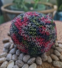 Handmade Nylon Hackey Sack. Foot Bag. Rose Garden. Crochet.