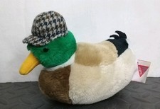 Vintage 1990 Dakin Mallard Wearing Houndstooth Duck Hunting Cap 8" RARE