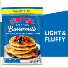 Krusteaz Complete Buttermilk Pancake and Waffle Mix, Light  Fluffy, 5 lb Bag