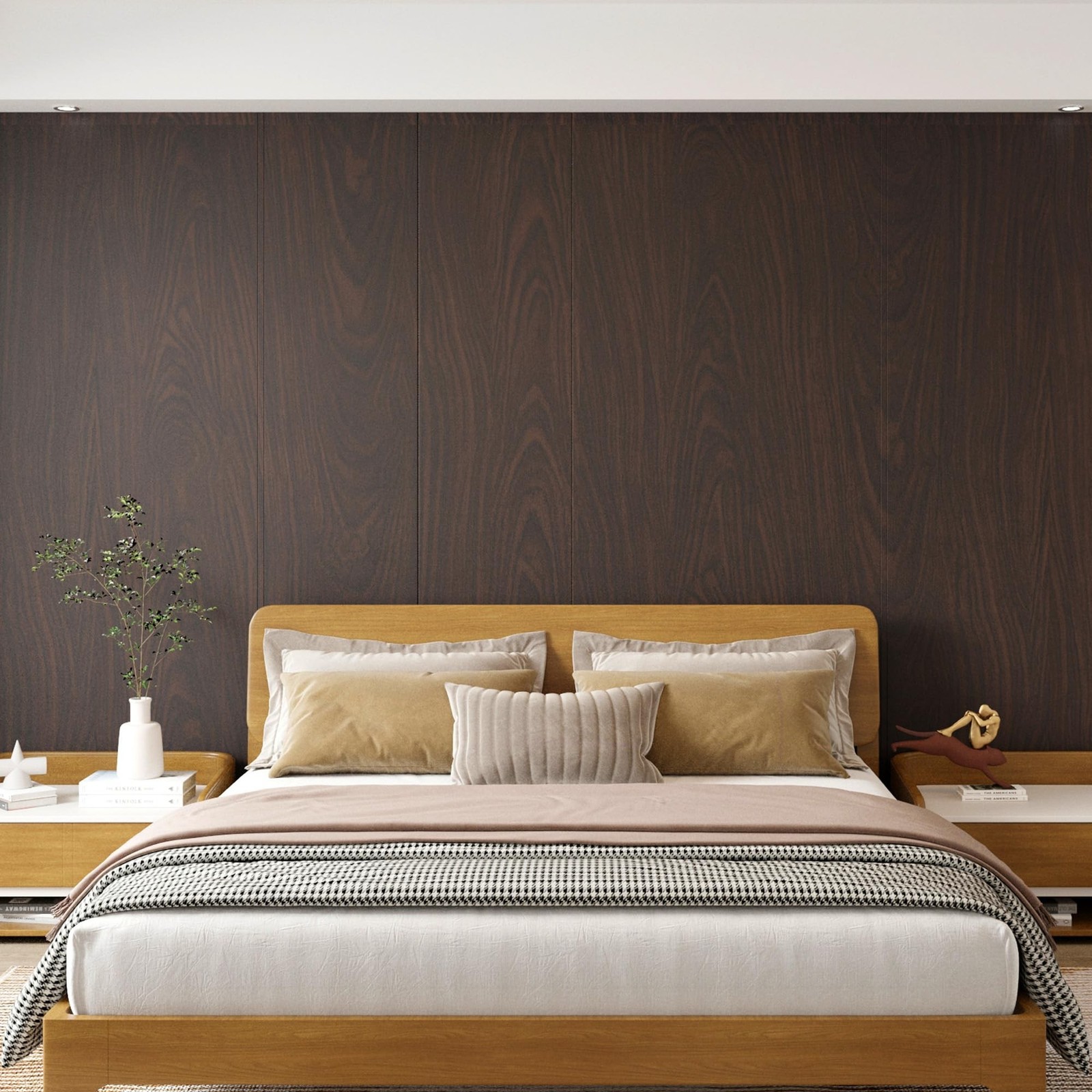 Dark Brown Wood Grain Contact Paper Thick Walnut Wood Wallpaper Peel Stick Bl...