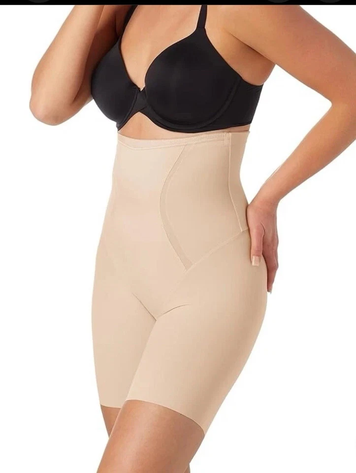 Prendas moldeadoras más delgadas muslo cintura media alta Maidenform Flexees beige frescas cómodas Foto 2 de 4