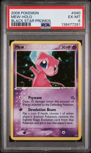 2006 POKEMON BLACK STAR PROMOS #040 MEW-HOLO PSA 6