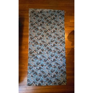 Vintage Cotton Fabric Teal with Black, Grey and Farmhouse Print