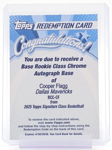 2025 Topps Signature Cooper Flagg Base (RAW)