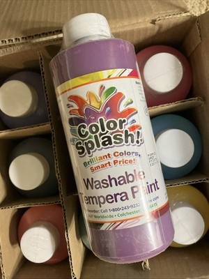 Color Splash! Washable Tempera Paint, 12 Vivid Colors, 16-oz Bottles...