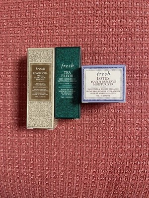 Fresh Kombucha, Tea Elixir, Lotus Youth Preserve Mini Skin Care Set Hydrating
