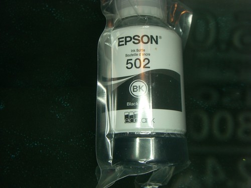 Genuine Epson EcoTank 502 Black Color Ink Sealed - New - 127ml - 第 1/1 張圖片